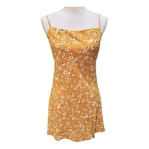 Princess Polly Yellow and White Floral Mini Dress Size 6